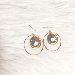 NOIR Gold Layered Multicolored Hoop Earrings